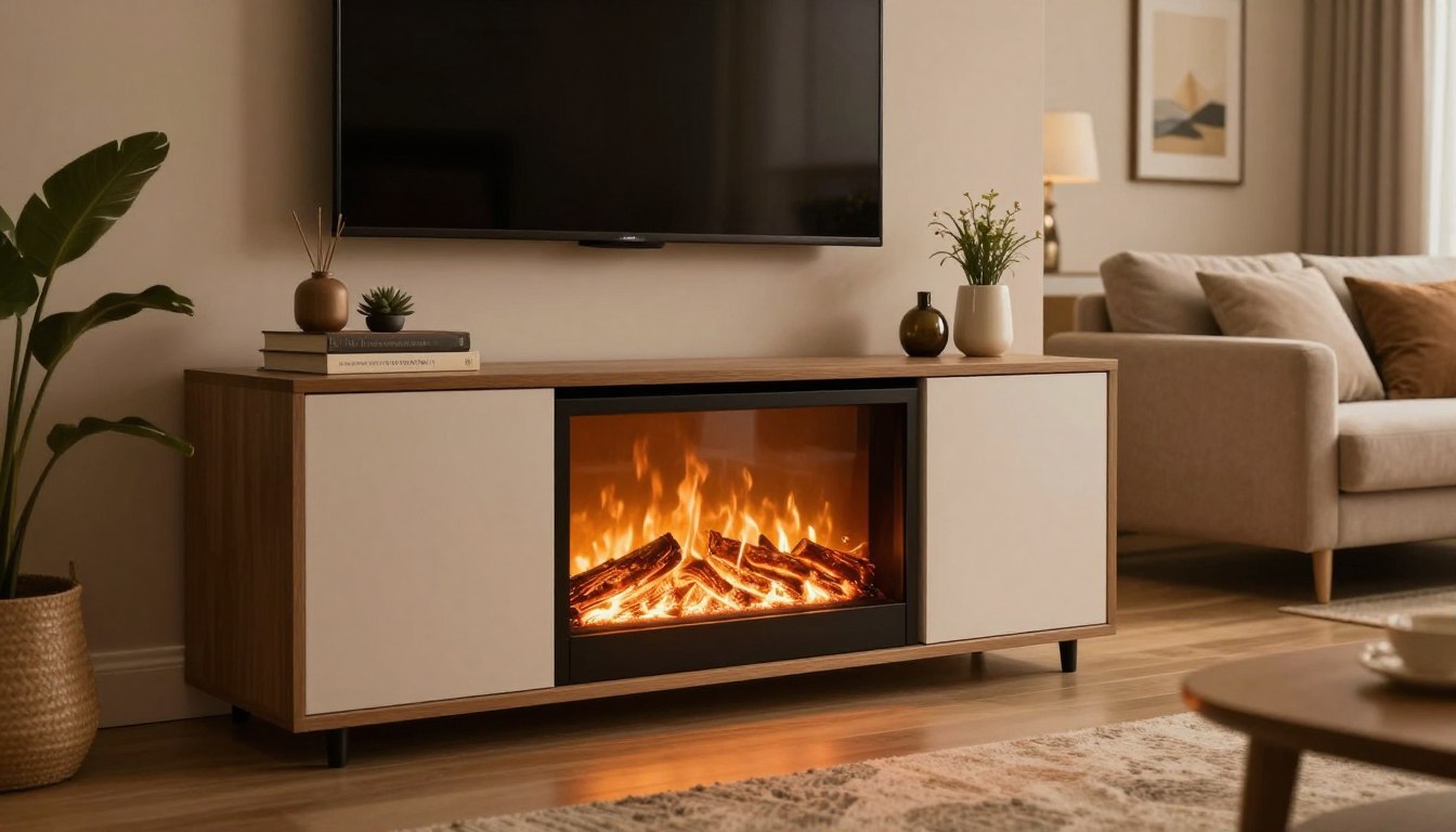 how do fireplace tv stands work