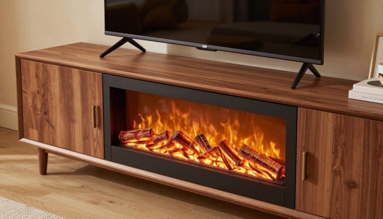 how do the electric fireplaces in tv stands work