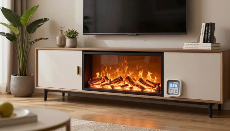 how much electric does the tv stand fireplaces use