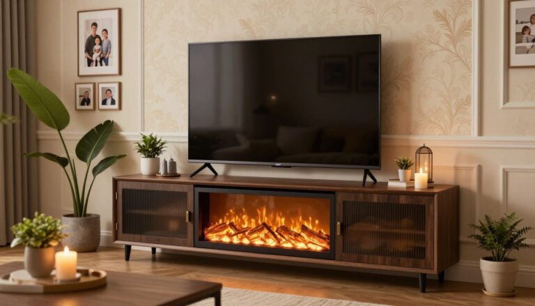 how much electricty to operatre fireplace tv stand