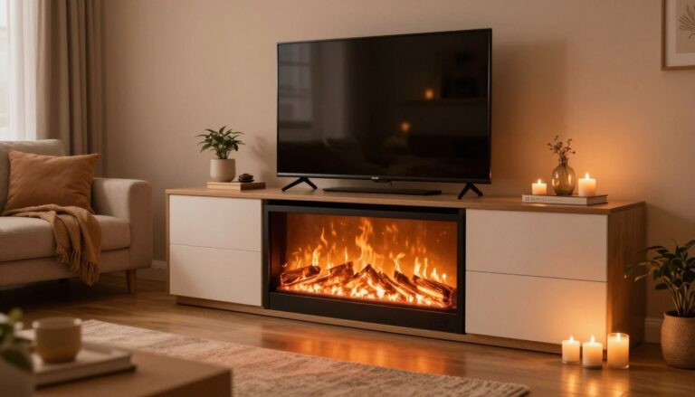 how safe are electric fireplace tv stand