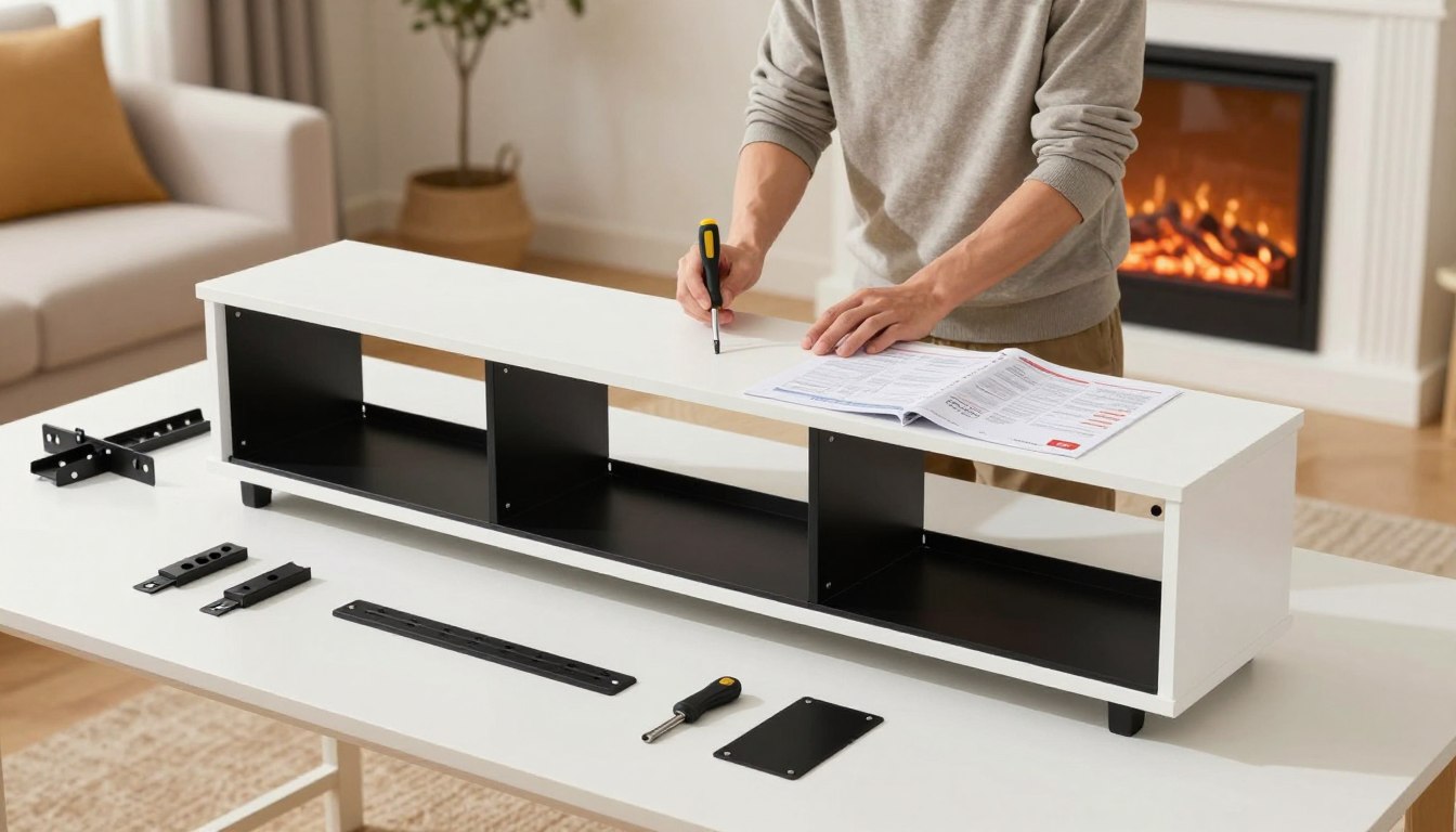 how to assemble dl70tv-blk/wht/rbp fireplace youtube tv stand floating