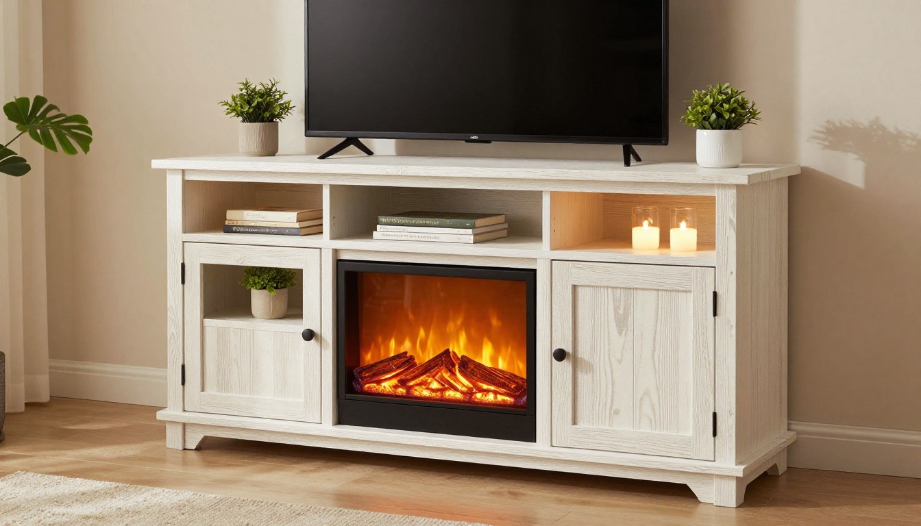 how to build a corner tv stand with electric fireplace