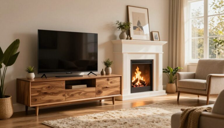 how to build a tv stand with a fireplace