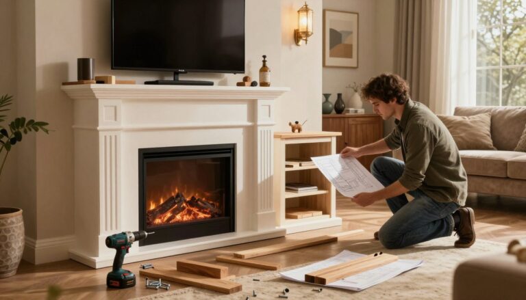 how to build fireplace tv stand