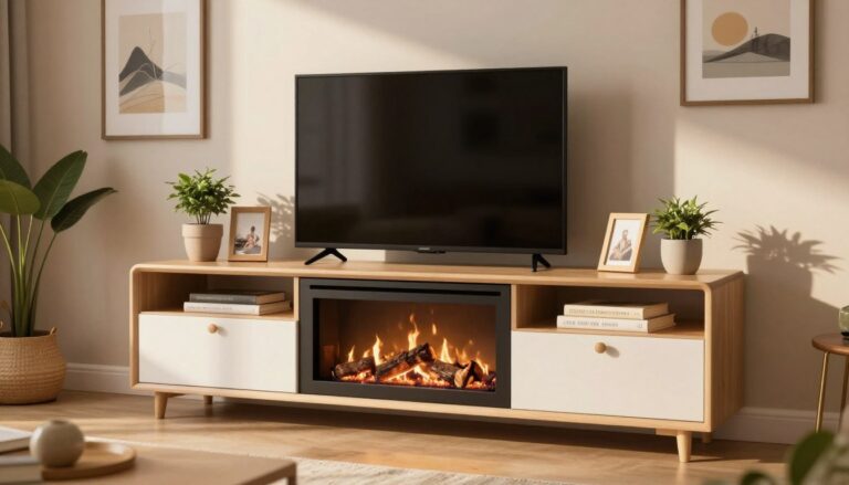 how to decorate tv stand fireplace