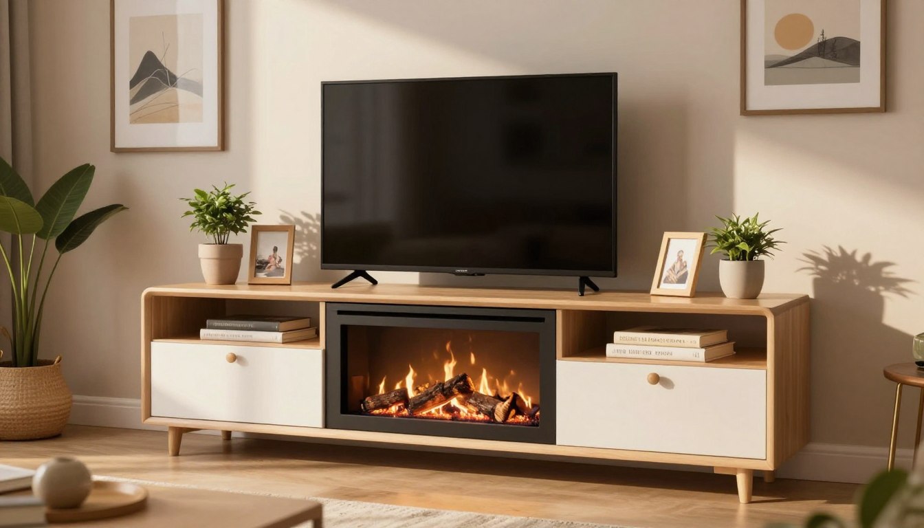 how to decorate tv stand fireplace