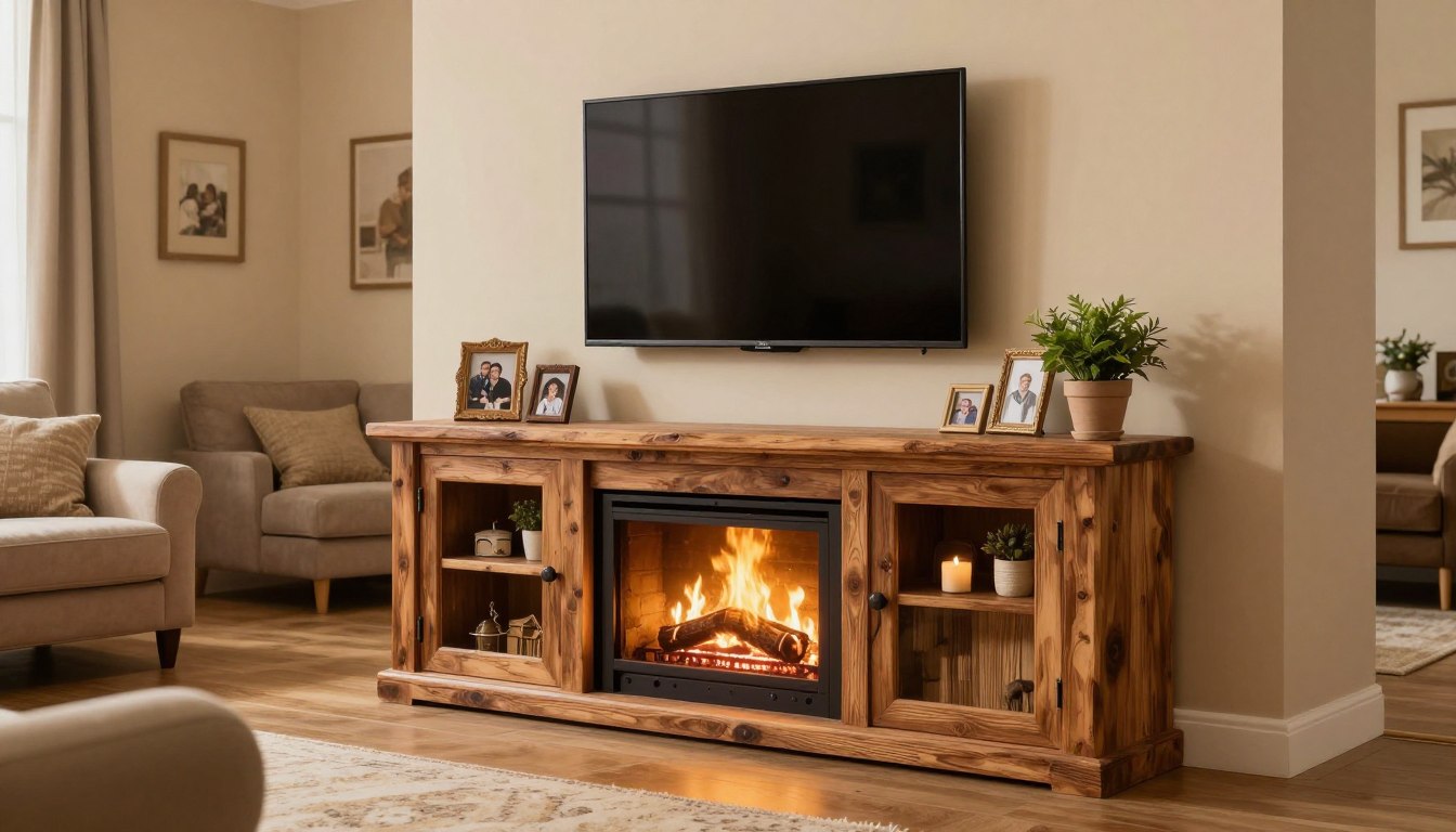 how to make a fireplace tv stand