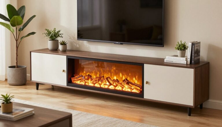 how to put an electric fireplace in a tv stand