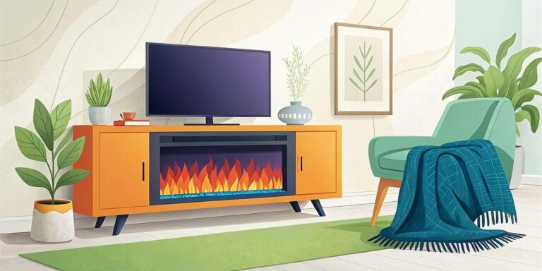 Best Fireplace TV Stands With LED Flame Colors