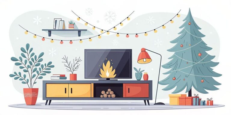 Best Fireplace TV Stands for Holiday Decorating
